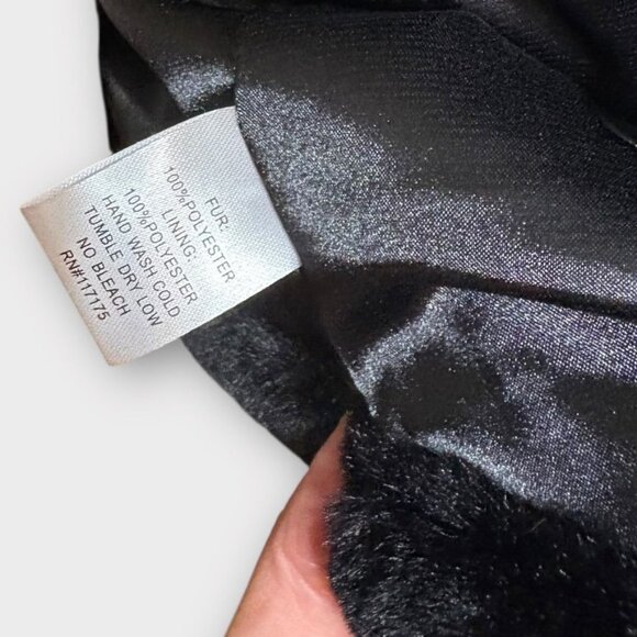 Luxurious Faux Fur Jacket Capulet M Black Jeweled Collar Classic Glam Formal EUC - Picture 5 of 6
